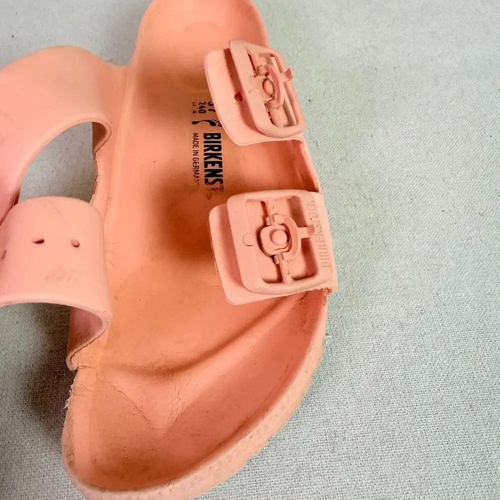Birkenstock Arizona Essentials EVA Pink Clay Sandals Women's 37 Two Strap Narrow - Picture 15 of 16